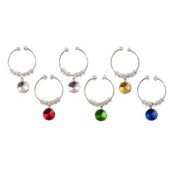 Avanti - Wine Charms Set Gem Stones 6pce