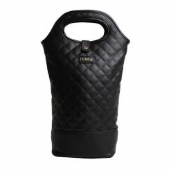 Tempa - Quilted Black Insulated Double Wine Bag