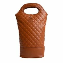 Tempa - Quilted Brown Insulated Double Wine Bag