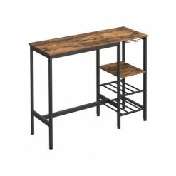 Simplicity Living - Bar Table W/ Glass Holder & Bottle Rack