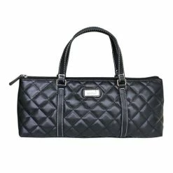 Sachi - Insulated Wine Purse Quilted Black