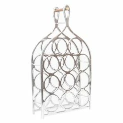 Flair Decor - Silver Toned 11 Bottle Wine Rack 70x40x20cm