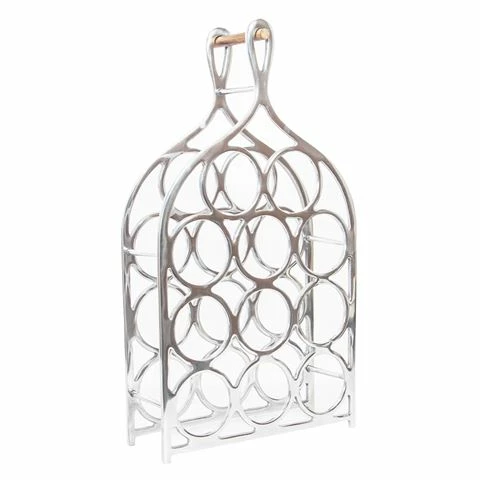 Flair Decor - Silver Toned 11 Bottle Wine Rack 70x40x20cm 1 Flair Decor - Silver Toned 11 Bottle Wine Rack 70x40x20cm