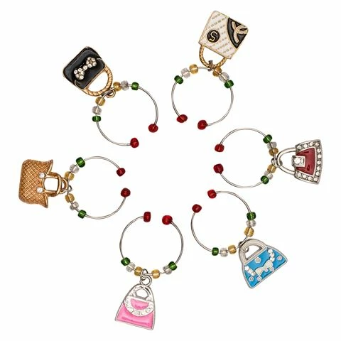 Avanti - Wine Charms Set Handbag 6pce 1 Avanti - Wine Charms Set Handbag 6pce