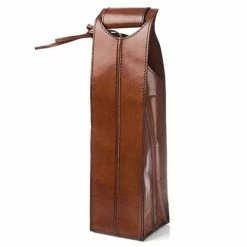 Rossini Leather - Single Wine Bottle Holder Brown