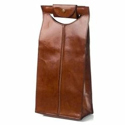 Rossini Leather - Twin Wine Bottle Holder Brown
