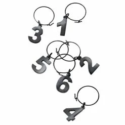 Viski - Gunmetal Black Wine Glass Charm Set 6pce